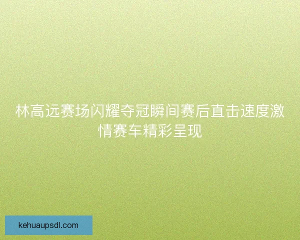 林高远赛场闪耀夺冠瞬间赛后直击速度激情赛车精彩呈现